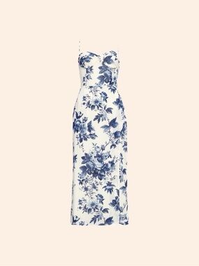 o.p.t. Blue Floral Strappy Midi Dress